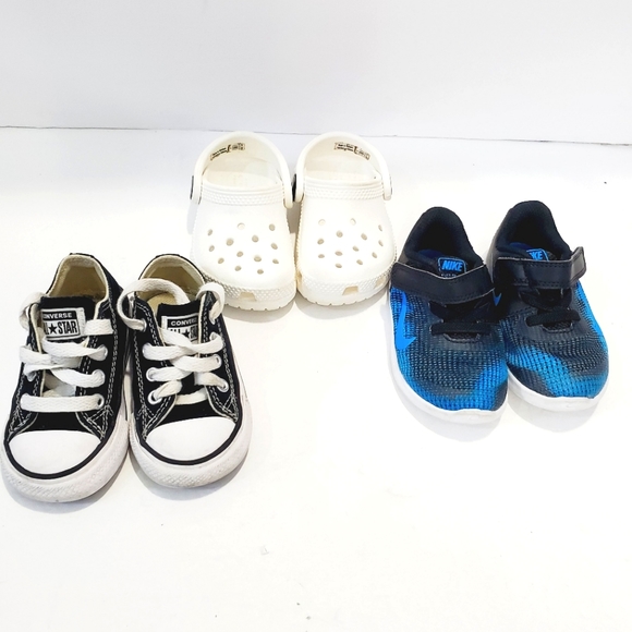 Nike Other - 3 pairs baby boy girl crocs Nike converse dundle